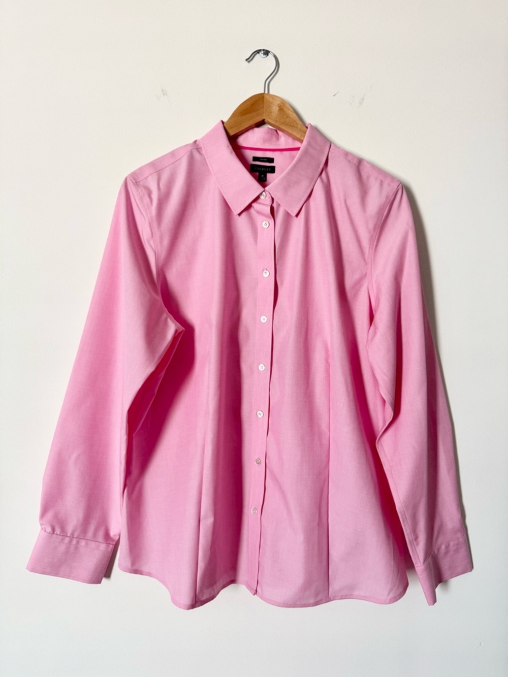 NWT Talbots Non-Iron Button Front Shirt Light Pink Size 18